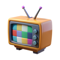 Retro Television Colorful Test Pattern, 3D Render png