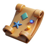 3D Scroll Adventure Map with Star, Gems, and Buttons png