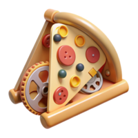 3D Render of Pizza Slice with Gears png