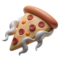 3D Render of Pizza Slice with Cheese Drips png