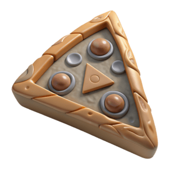 Triangular Food Item with Circular and Triangular Designs png