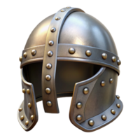 vibrant vintage Medieval Metal Helmet 3D Render authentic png