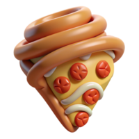 3D Cartoon Pizza Slice with Pastry Crust png