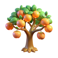 impressive abstract Glowing Fruit Tree 3D Render authentic png