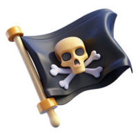extraordinary rustic Jolly Roger 3D Render, Skull and Crossbones Flag Illustration original png