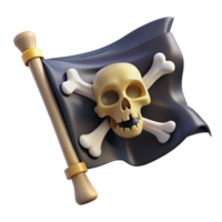 serene rustic Jolly Roger 3D Render Flag Illustration high resolution png