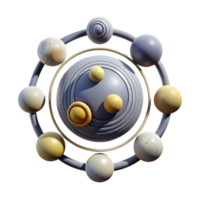 Abstract Atomic Structure 3D Rendering of Orbital System png