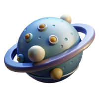 Celestial Orb 3D Render of a Planet with Rings png