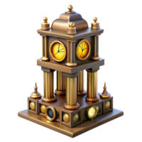 magnificent traditional Ornate 3D Clock Tower Illustration authentic png