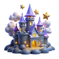 elegant rustic Enchanted 3D Castle Illustration original png