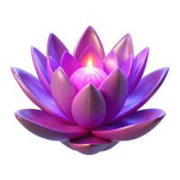 serene classic Glowing Purple Lotus 3D Render high resolution png