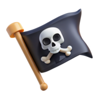 dramatic abstract Jolly Roger 3D Illustration Skull and Crossbones Flag original png