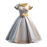 impressive rustic Elegant 3D Render of a Beige Ballgown original png
