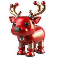 magnificent abstract Red Robotic Reindeer 3D Render authentic png