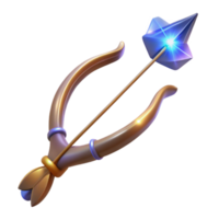magnificent abstract 3D Render of Glowing Crystal Bow and Arrow genuine png