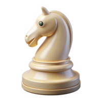wonderful rustic Cream Knight Chess Piece 3D Render detailed png