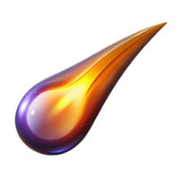 impressive minimalist Fiery Comet 3D Illustration high resolution png