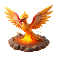 stunning abstract 3D Render of a Mythical Firebird original png