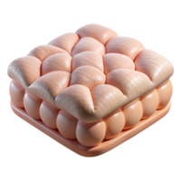 Textured Layers 3D Render of Abstract Cushioned Surface png