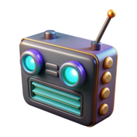 Retro Robot Radio 3D Model Design png
