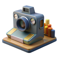 Retro Camera Data Visualization 3D Render png