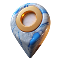 3D Render Abstract Marble and Gold Location Pointer png