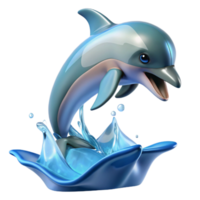 extraordinary modern Playful Dolphin 3D Render detailed png