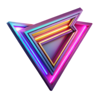 Neon Triangle Abstract Art Geometric Shapes with Glowing Lines png