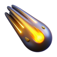 stunning abstract 3D Render of a Fiery Comet high resolution png