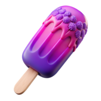 Purple and Pink Ice Pop with Drizzled Topping png