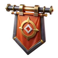 dramatic minimalist 3D Render of Game Banner with Emblem original png
