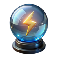 impressive abstract 3D Render Magic Ball Lightning Power original png