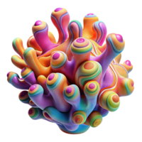 Abstract Colorful 3D Render Swirling, Organic Forms png