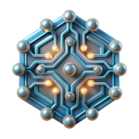 Hexagonal Network Nodes, Connections, and Data Flow png