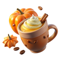 Pumpkin Spice Latte Whipped Cream, Cinnamon, Autumn png