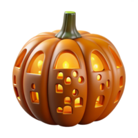 Illuminated Carved Pumpkin Festive Halloween Decoration png