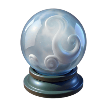 sereno clássico místico cristal bola 3d render autêntico png