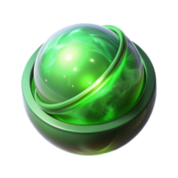 magnificent rustic Luminous Green Orb 3D Render high quality png
