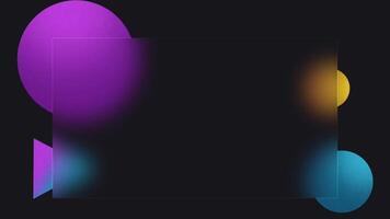 Frosted glass animation expanding from the center with colorful abstract shapes in motion video