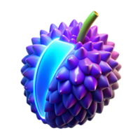 Neon Fruit 3D Render of Spiky Tropical Produce png
