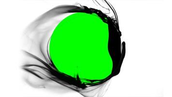 Fluid ink motion graphic with a circular green screen for easy customization video