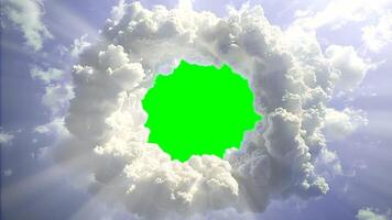 Timelapse of circular clouds with a customizable green screen center video