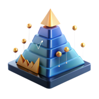 Data Visualization 3D Pyramid Chart with Metrics png