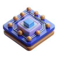 Abstract 3D Rendering Networked Cubes and Spheres png