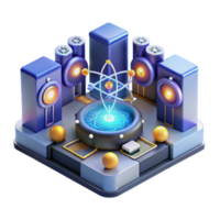 Atomic Sound System 3D Model of Futuristic Audio Setup png