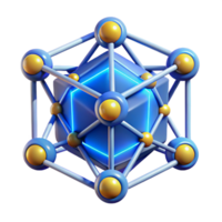 Network Structure 3D Model of Interconnected Nodes png