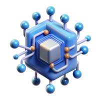 Networked Cube Abstract 3D Data Visualization png