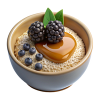 Delicious Chia Seed Pudding with Berries and Caramel png