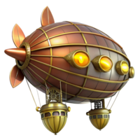 magnificent rustic Steampunk Airship 3D Render authentic png