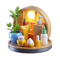 Serene Spa Essentials A 3D Render of Skincare Products png